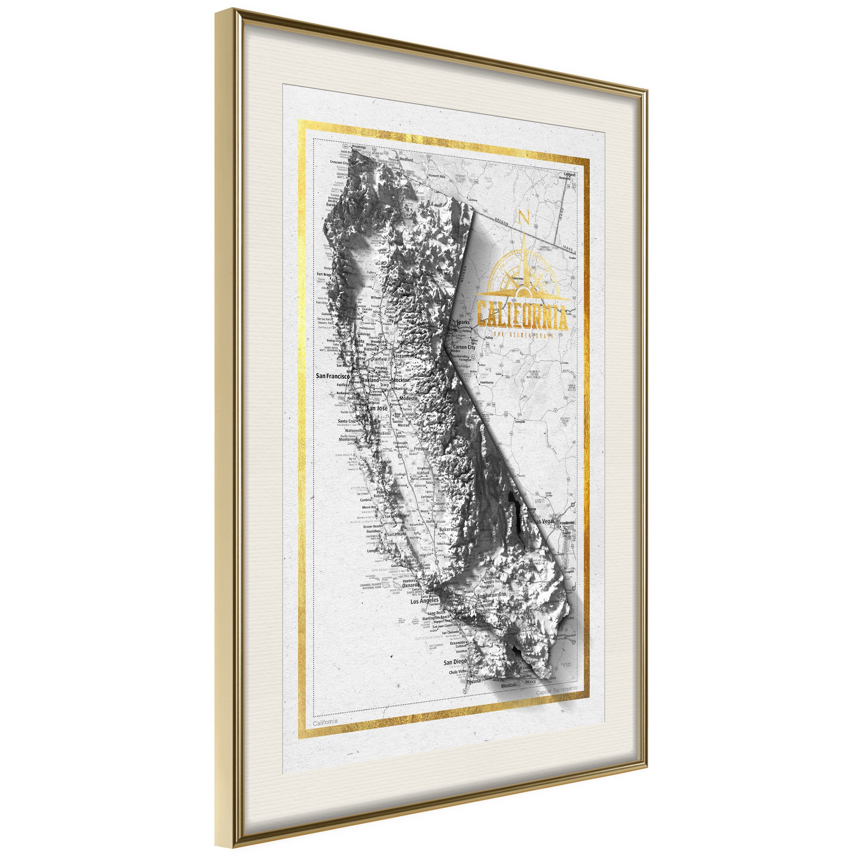Poster Isometric Map: California []