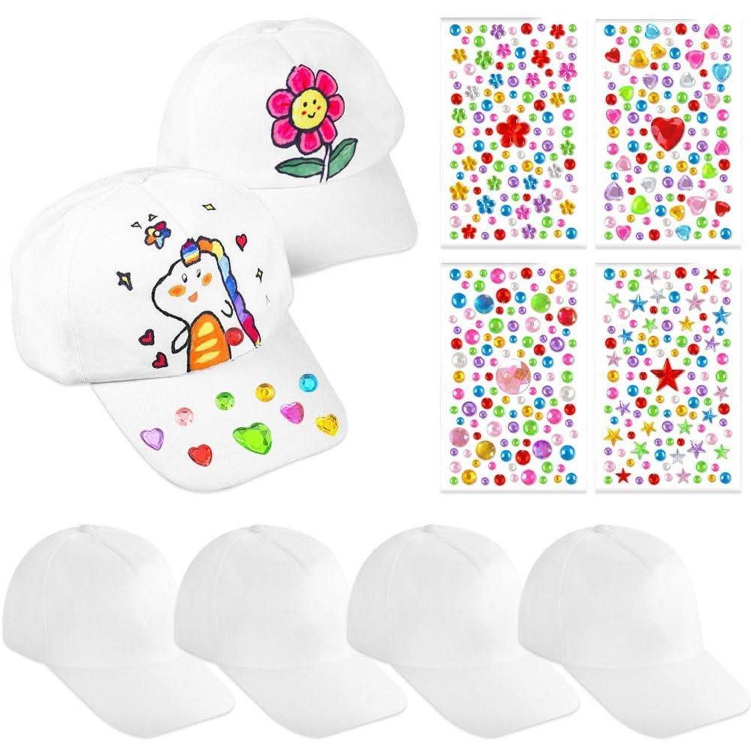 LuxusKollektion Kreativset Baseballcap Bastelset 6tlg. mit Edelsteinaufklebern
