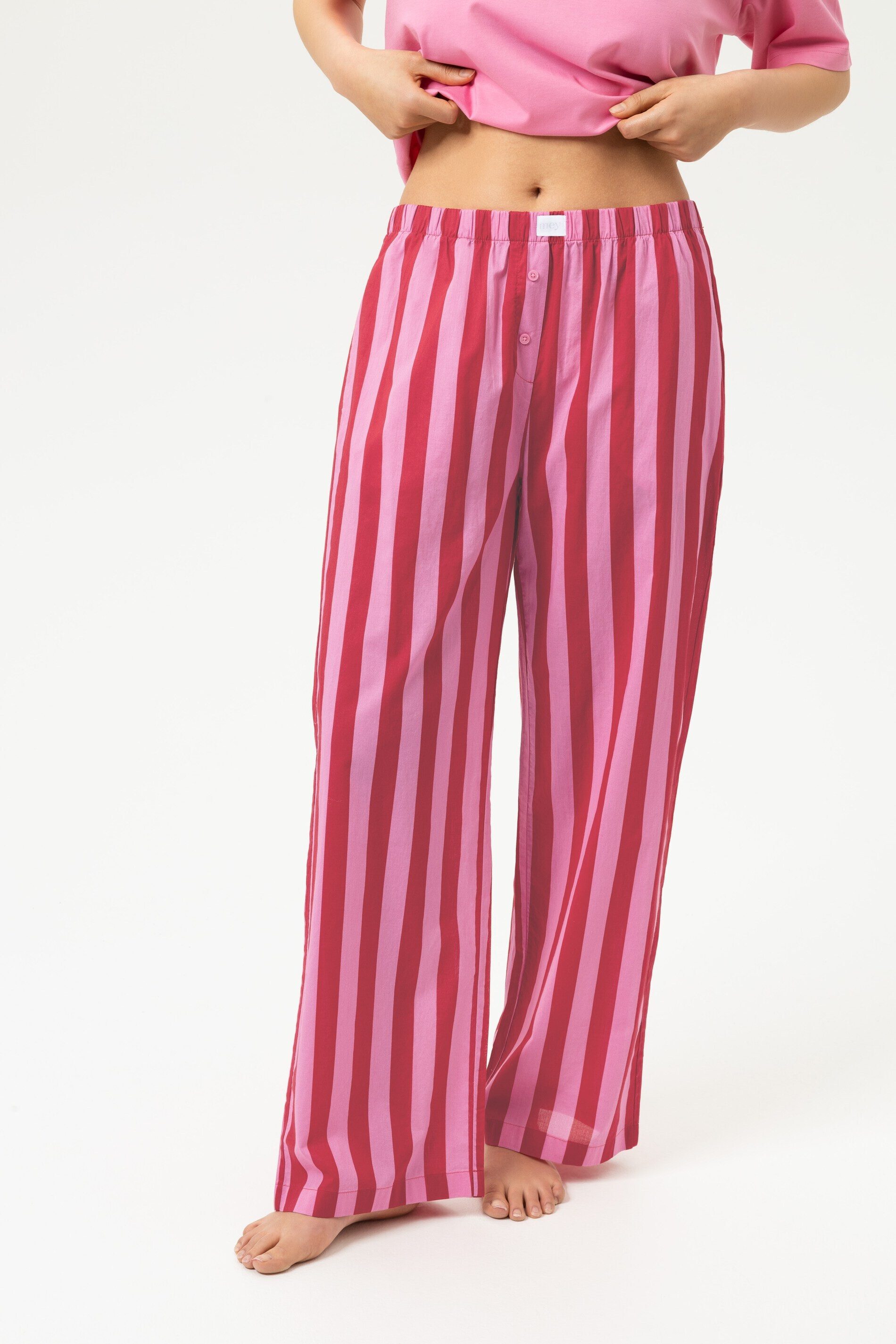 Mey Schlafhose Mey Hose lang Serie Happy Stripes Gestreift Hose (1-tlg) Lange Pyjamahose, gestreift, zarter Cotton-Voile-Stoff