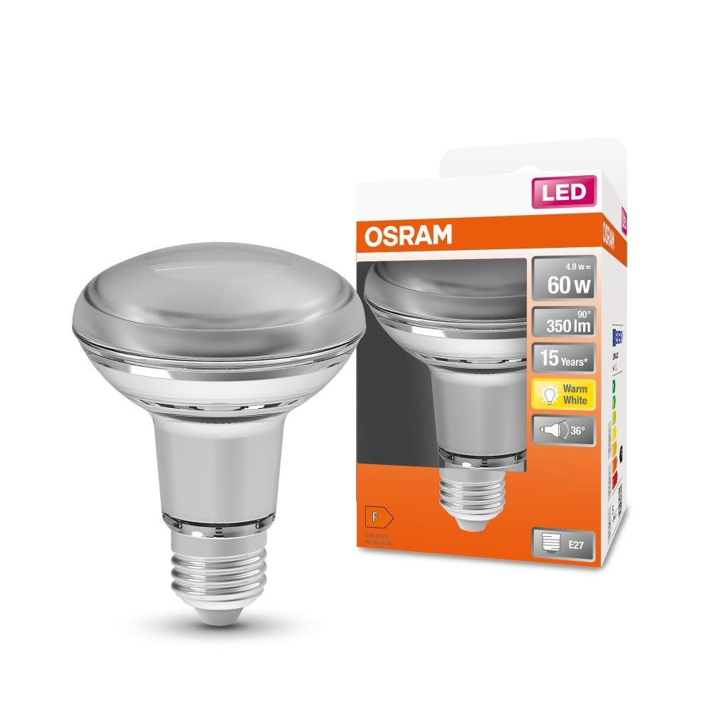 Osram LED-Leuchtmittel E27 E27 LED R80 4,3W, 36° STAR Strahler