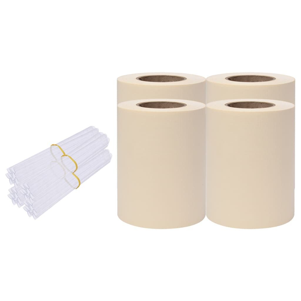 vidaXL Gartenzaun Garten-Sichtschutz 4 Stk. PVC 35x0,19 m Creme, (4-St)