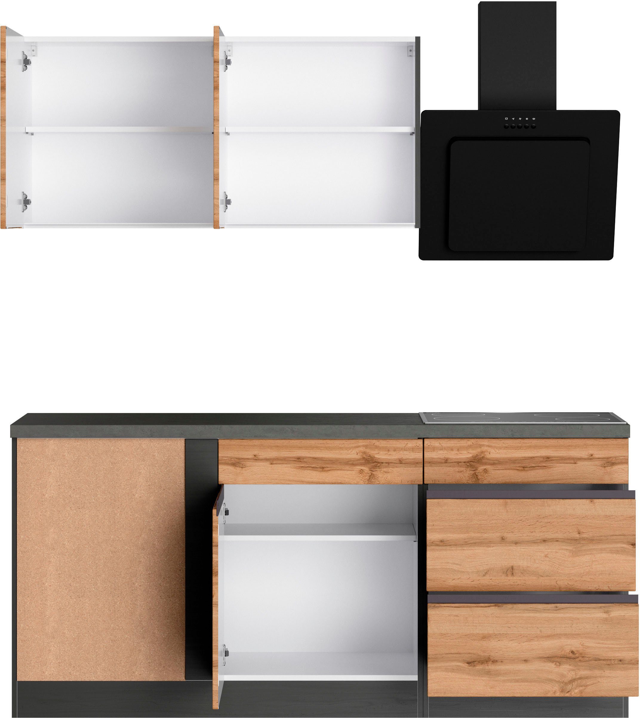 KOCHSTATION Winkelküche KS-Riesa, Stellbreite 330/180 cm, ohne E-Geräte