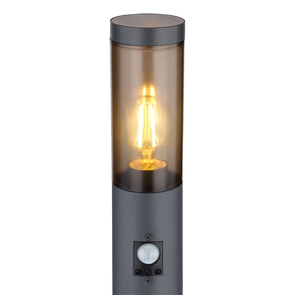 Globo LED Außen-Stehlampe, Sockelleuchte Leuchtmittel Farbwechsel, mit Bewegungsmelder LED Warmweiß, Steckdose RGB inklusive, und