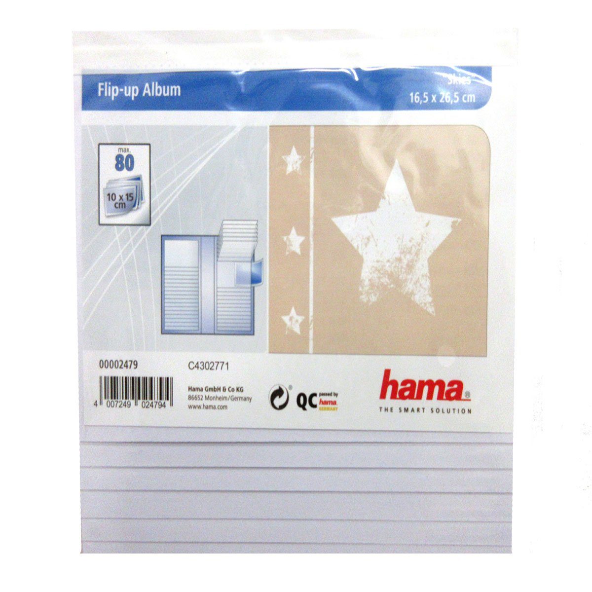 Hama Einsteck-Fotoalbum 1 x Flipalbum für beige cm 80 Fot 10x15 Hama Skies