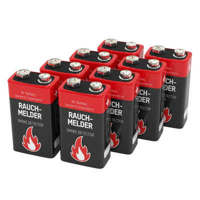 ANSMANN® Alkaline longlife Rauchmelder 9V Block Batterien - Premium Qualität - 8 Stk Batterie