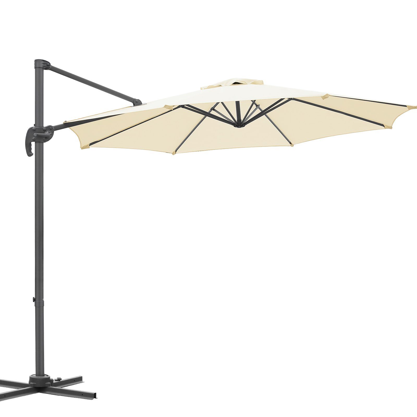 MVPower Sonnenschirm, 300cm Ampelschirm UV 50+ für Hof Terrasse, Pool, Caf