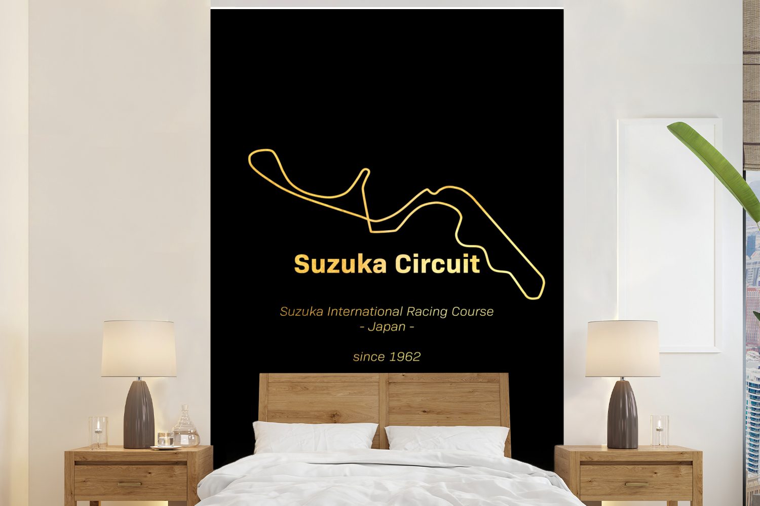 MuchoWow Fototapete Rennstrecke - Formel 1 - Suzuka, Matt, bedruckt, (3 St), Montagefertig Vinyl Tapete für Wohnzimmer, Wandtapete