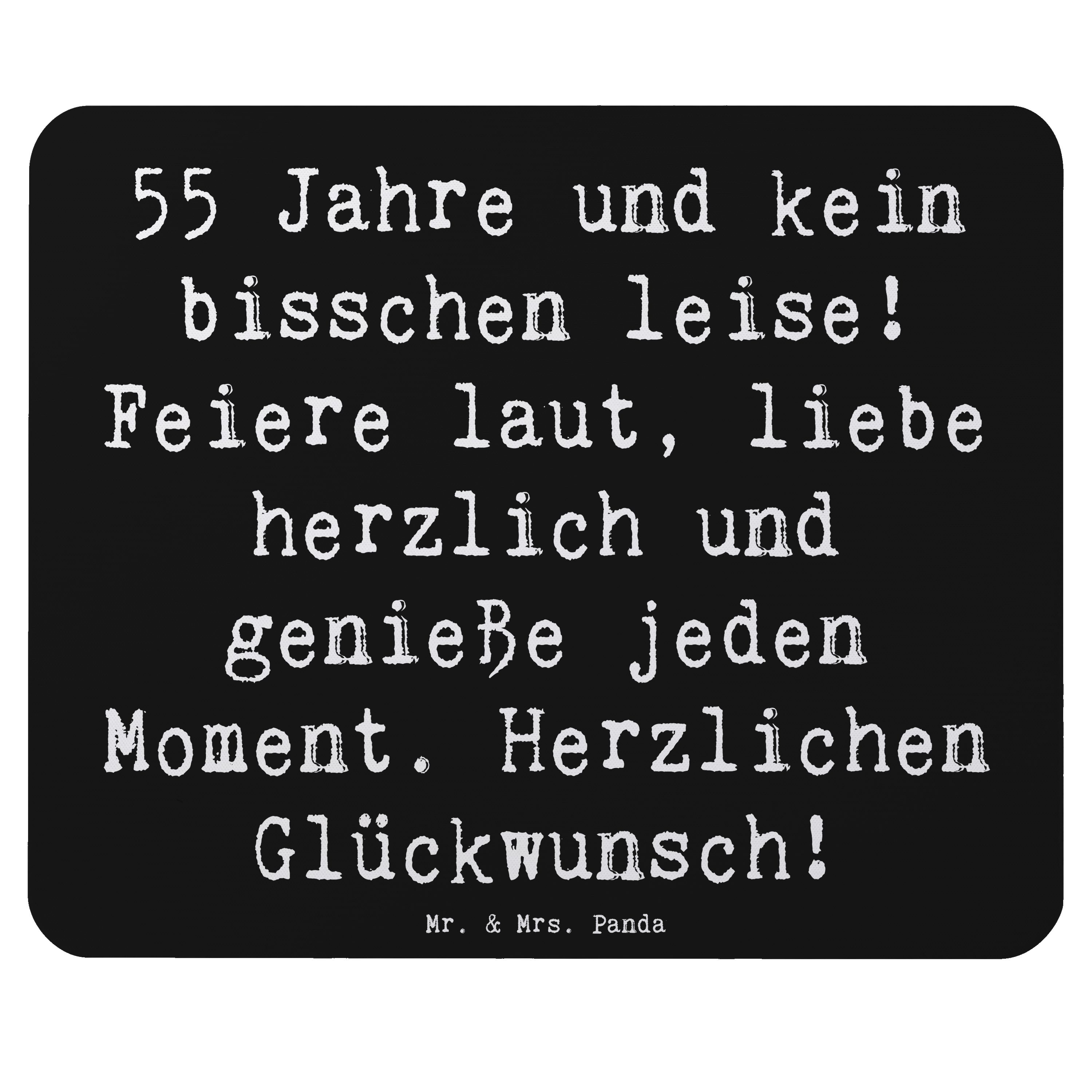 Mr. & Mrs. Panda Mauspad Spruch 55. Geburtstag - Schwarz - Geschenk, Geburtstag feiern, Meilen (1-St)