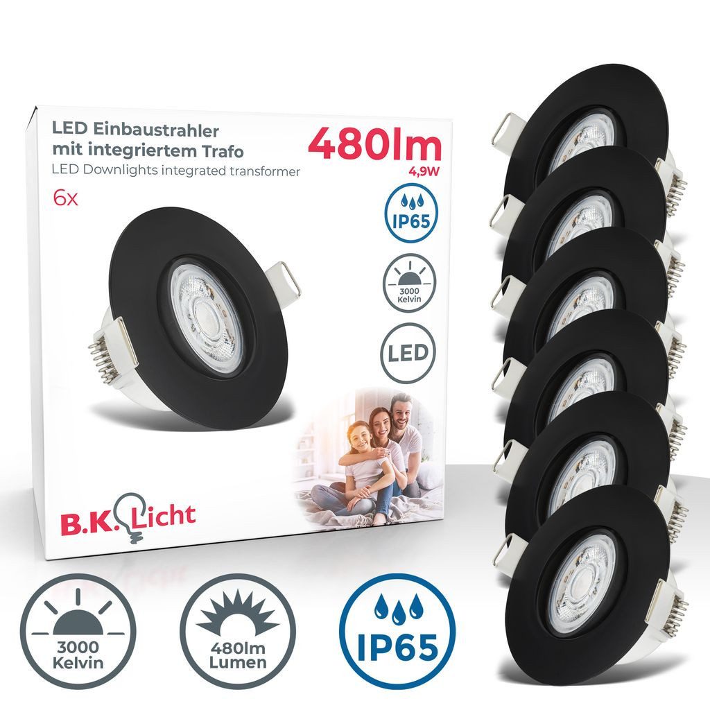 B.K.Licht LED Einbaustrahler LED Bad-Einbauleuchten ultraflach günstig online kaufen