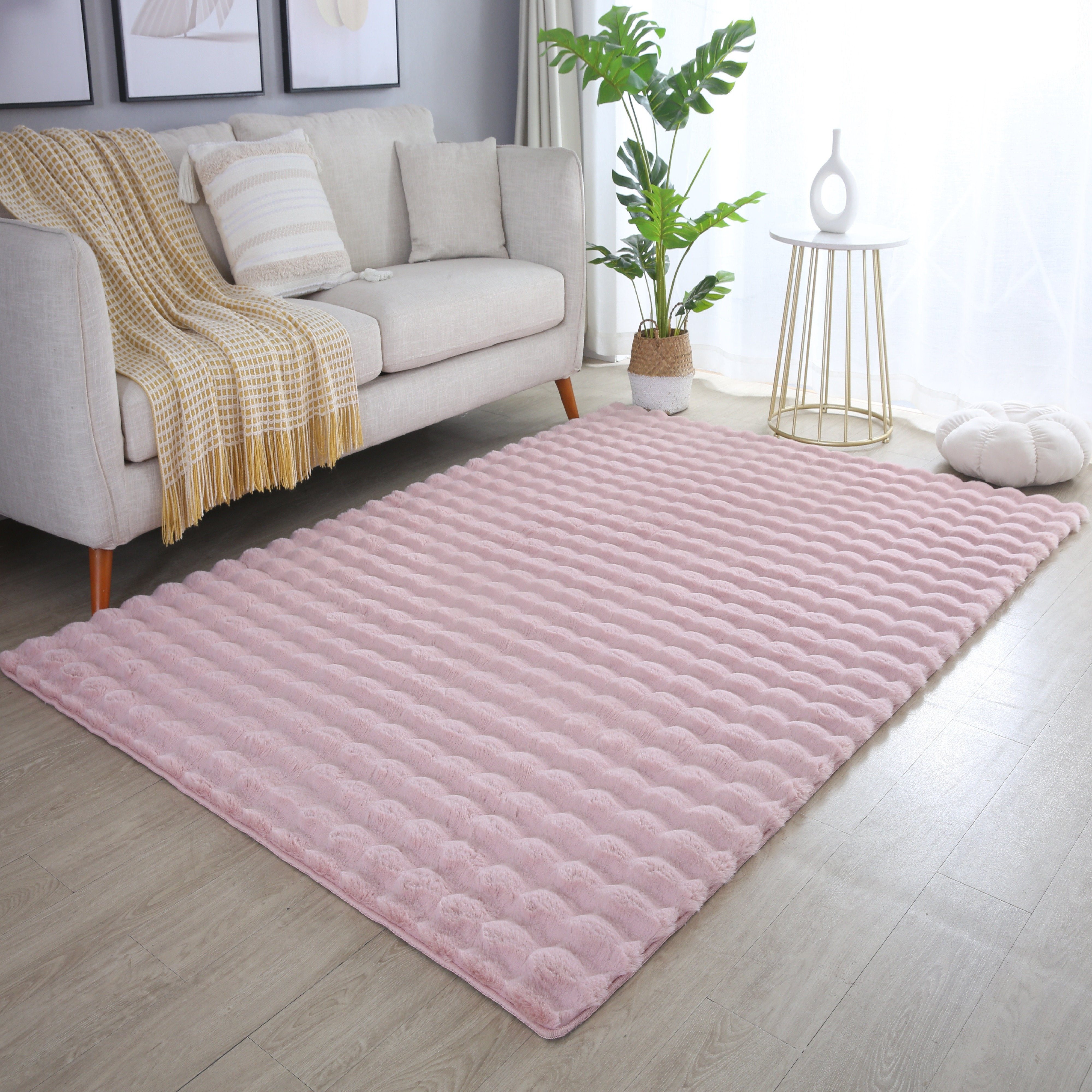 Ayyildiz Teppiche Hochflor-Teppich AMBIANCE 5110, auch als Läufer, rechteckig, Höhe: 25 mm, Fell Haptik / Besonders weich / Dicker Flor / Pflegeleicht – Bild 5 von 5