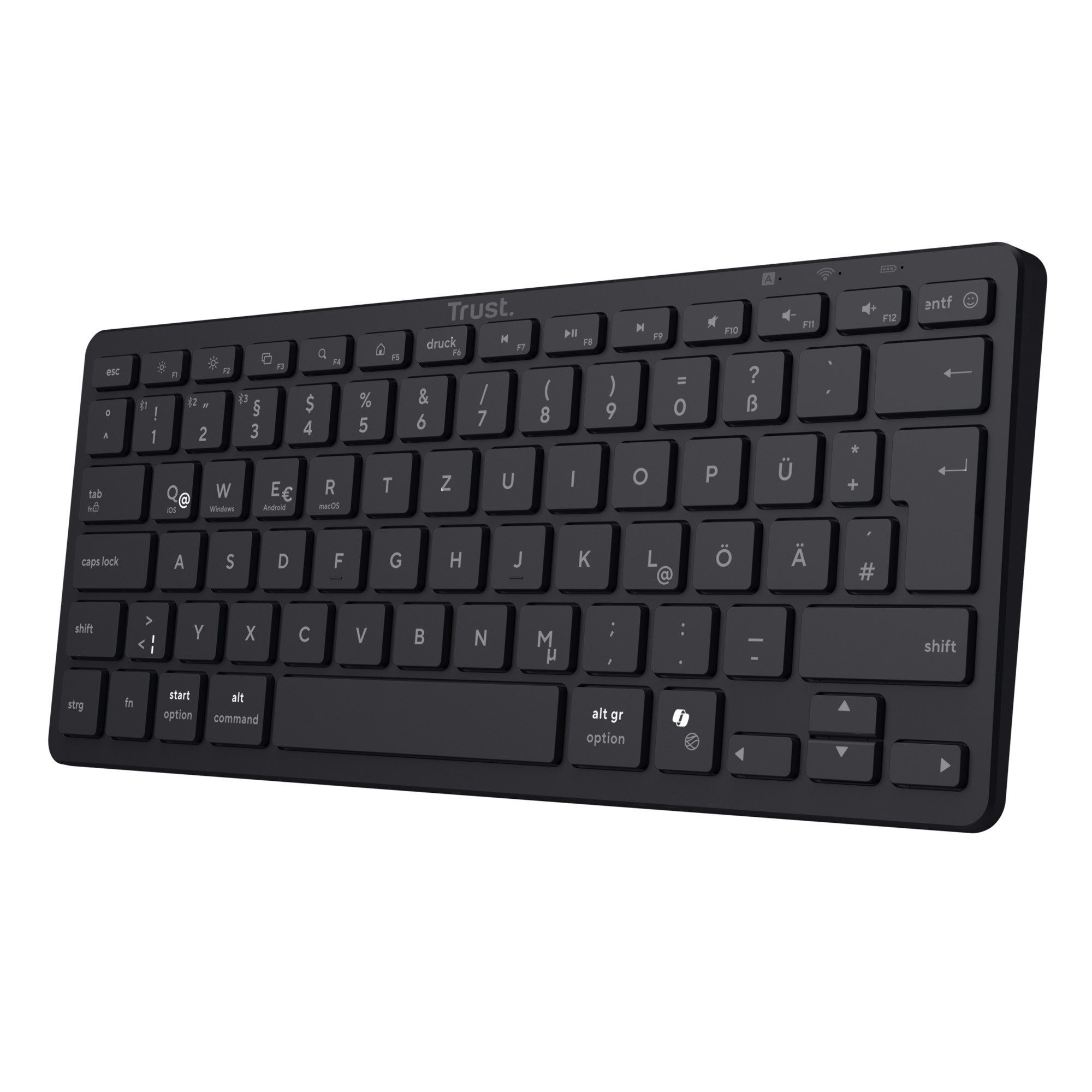 Trust Trust NADOII Wireless Tastatur kabellos Bluetooth PC Tablet Smartphone Wireless-Tastatur