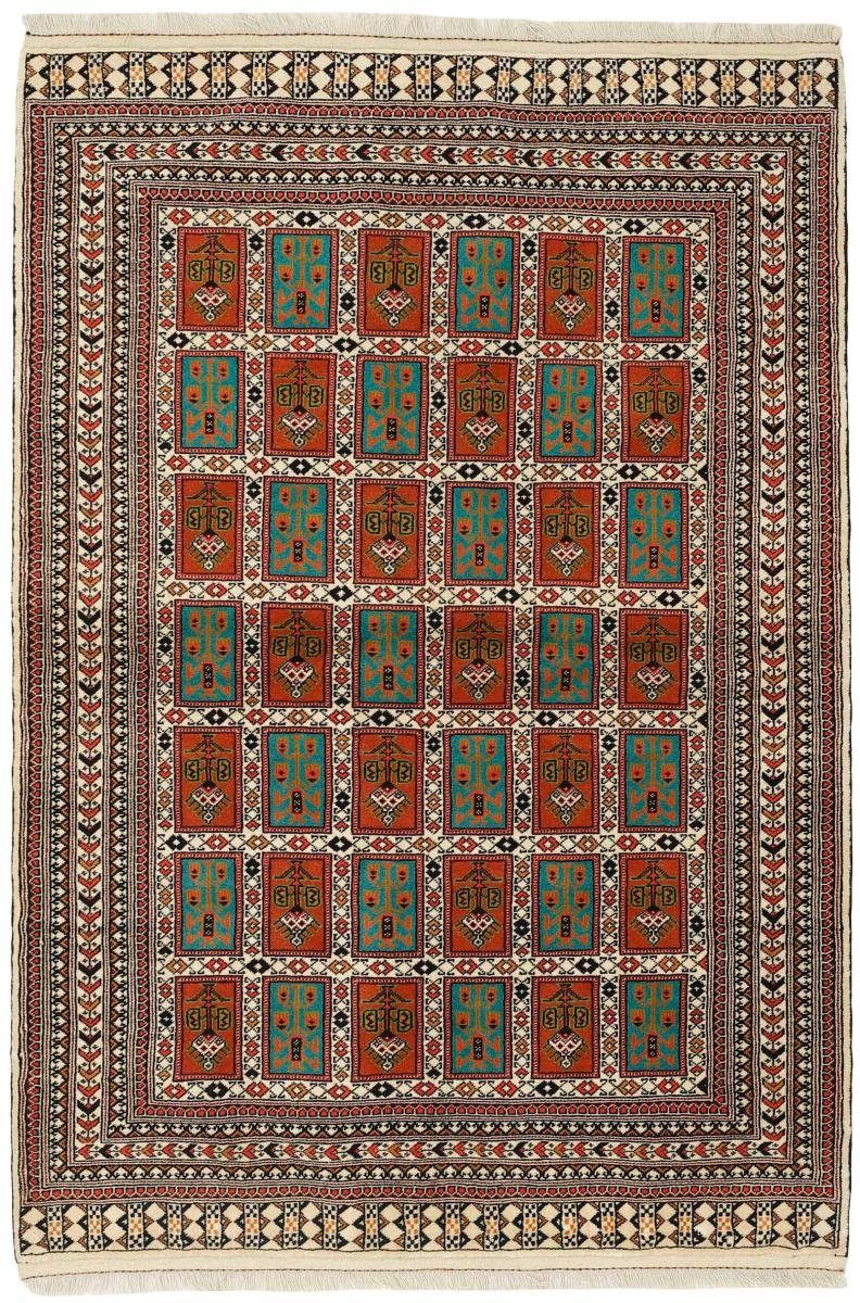 Orientteppich Turkaman 139x206 Handgeknüpfter Orientteppich / Perserteppich, Nain Trading, rechteckig, Höhe: 6 mm