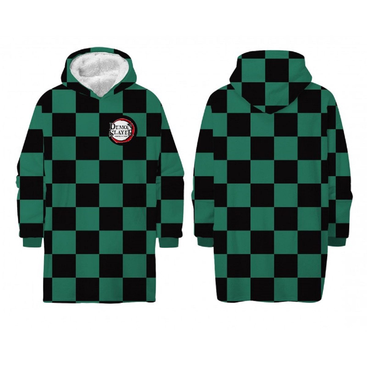 Demon Slayer Poncho - Hoodie Blanket Medium 75 × 70 cm Kuscheldecke mit Ärmeln und Kapuze (1-St)