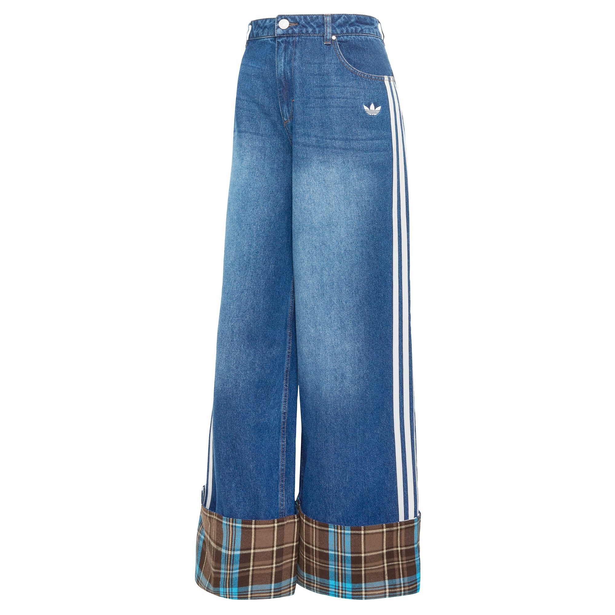 Loose-fit-Jeans VINTAGE WIDE LEG JEANS MIT KARIERTER NAHT