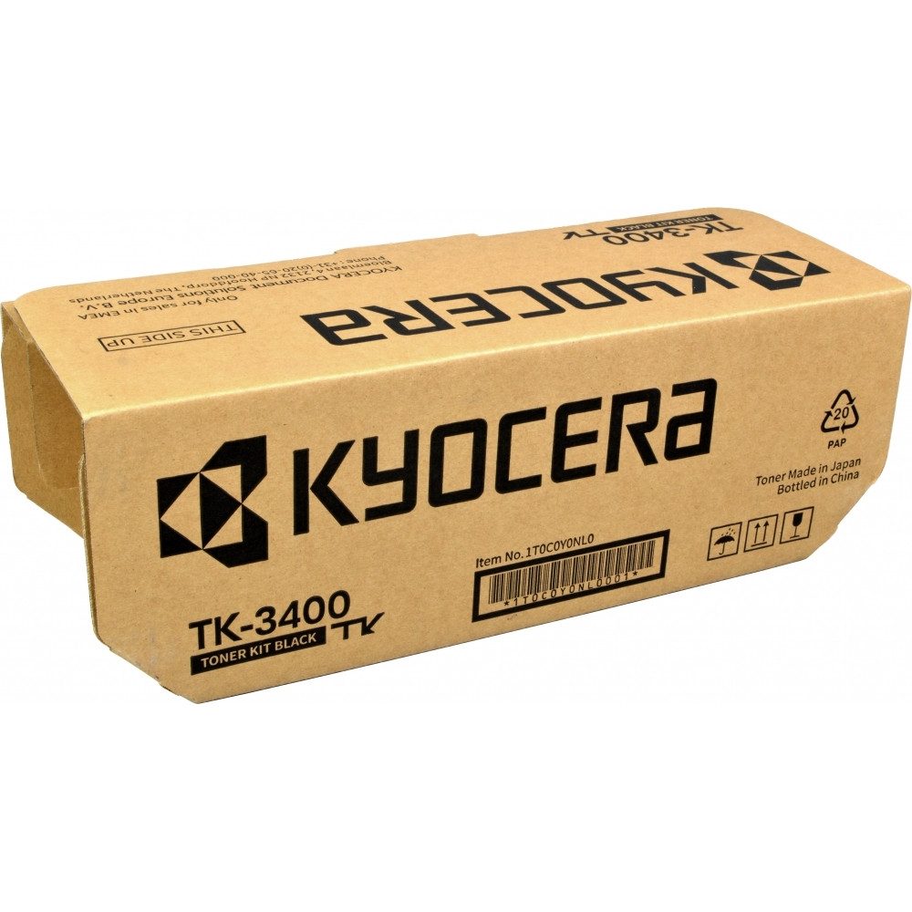 Kyocera Tonerpatrone Kyocera TK-3400 Toner Schwarz für 12.500 Seiten, Echt / Original