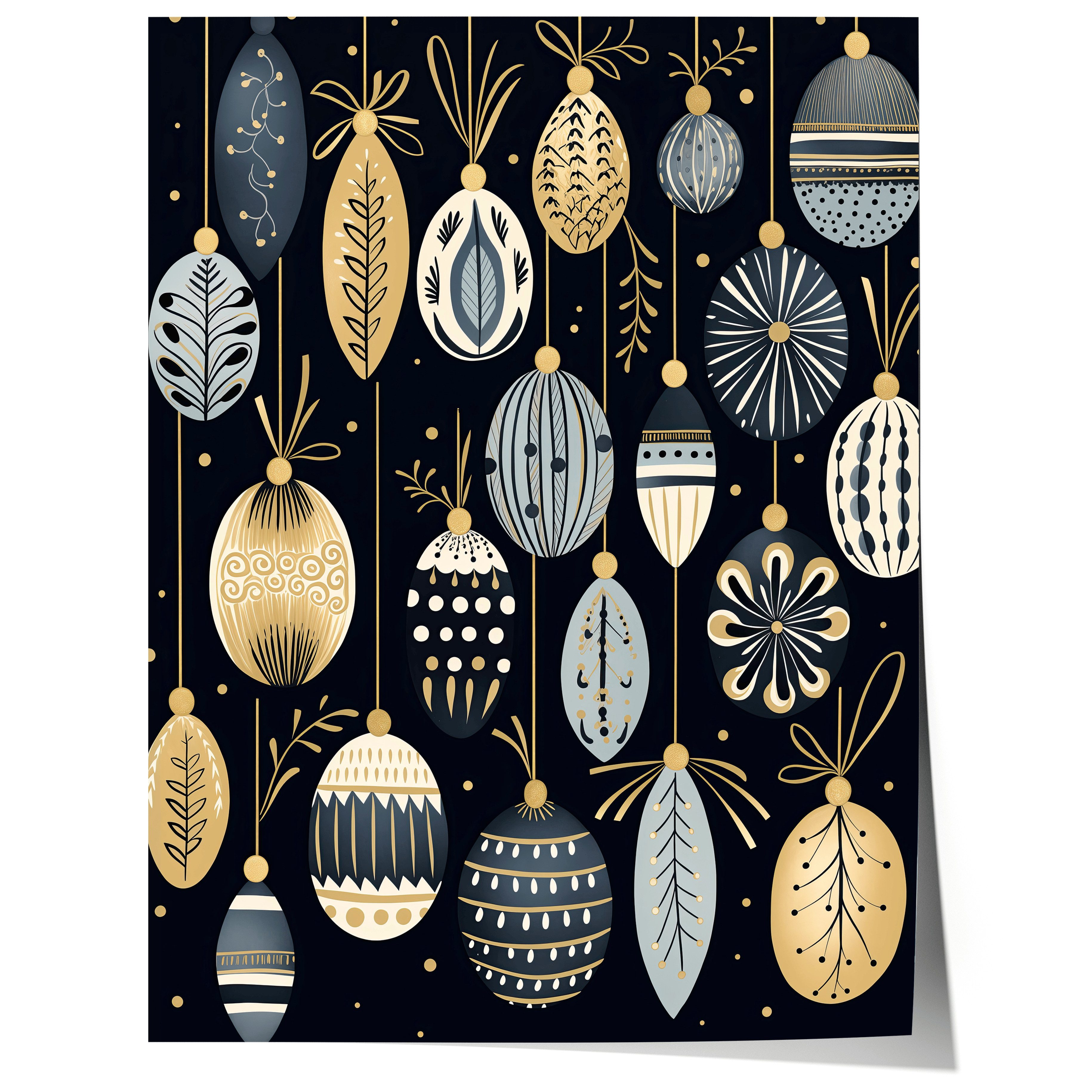 JUSTGOODMOOD Poster Weihnachtskugeln Geschenkidee für Weihnachtsliebhaber Skandinavische W, (1 St)