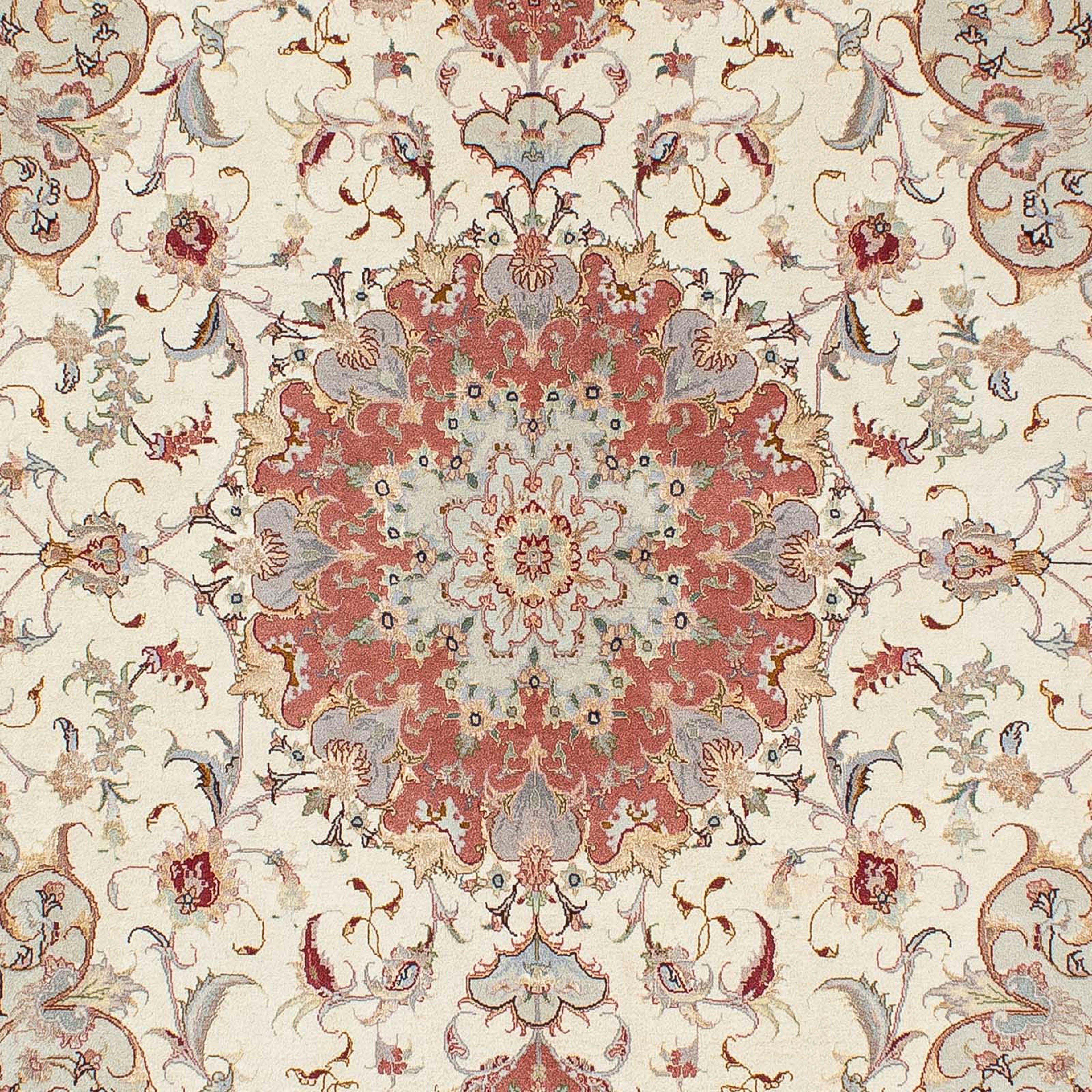 Orientteppich Perser - Täbriz morgenland, rechteckig, beige, - 202 Höhe: Zertifikat cm mit x - - 151 Handgeknüpft, 7 Royal mm, Einzelstück Wohnzimmer
