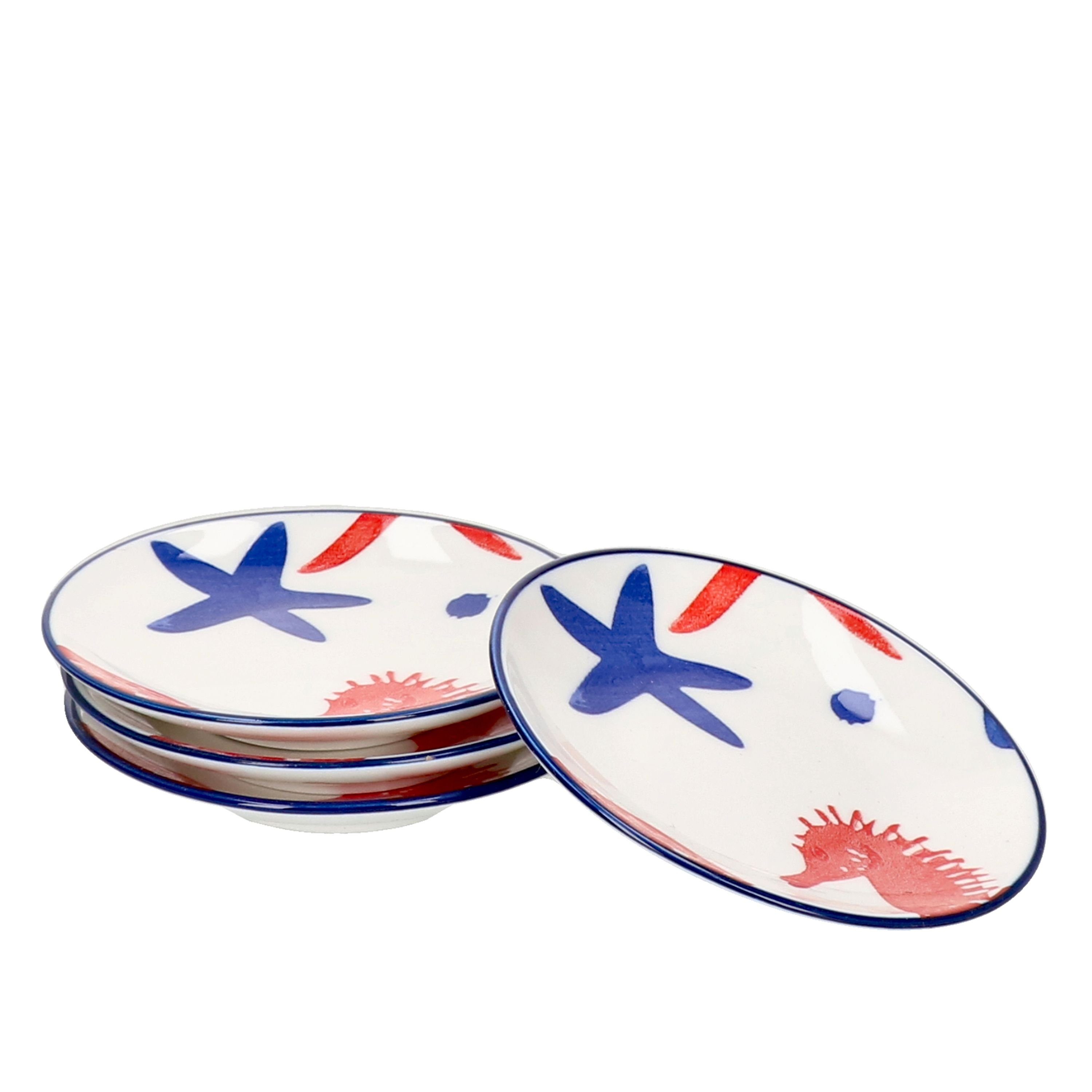 Ritzenhoff & Breker Servierschale 4er Set Schale flach 10cm Seestern Seaside - Ritzenhoff 270198, Porzellan