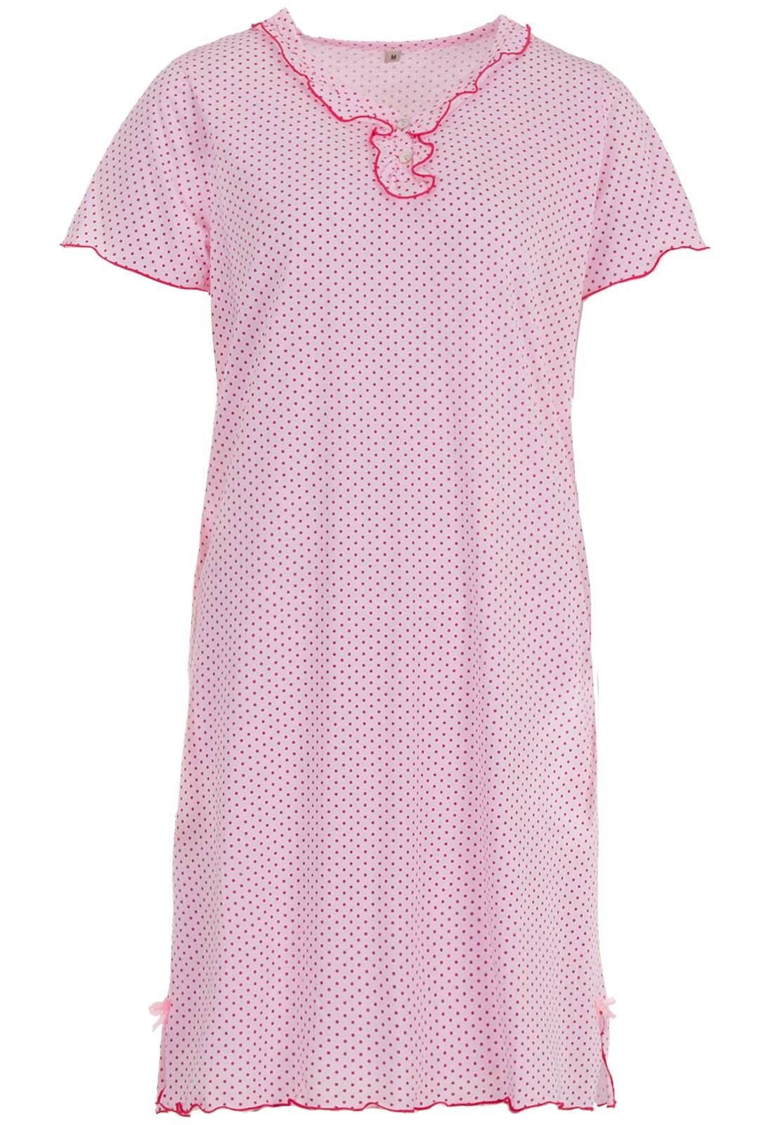 Nachthemd zeitlos - Kurzarm Schmetterling Nachthemd rosa