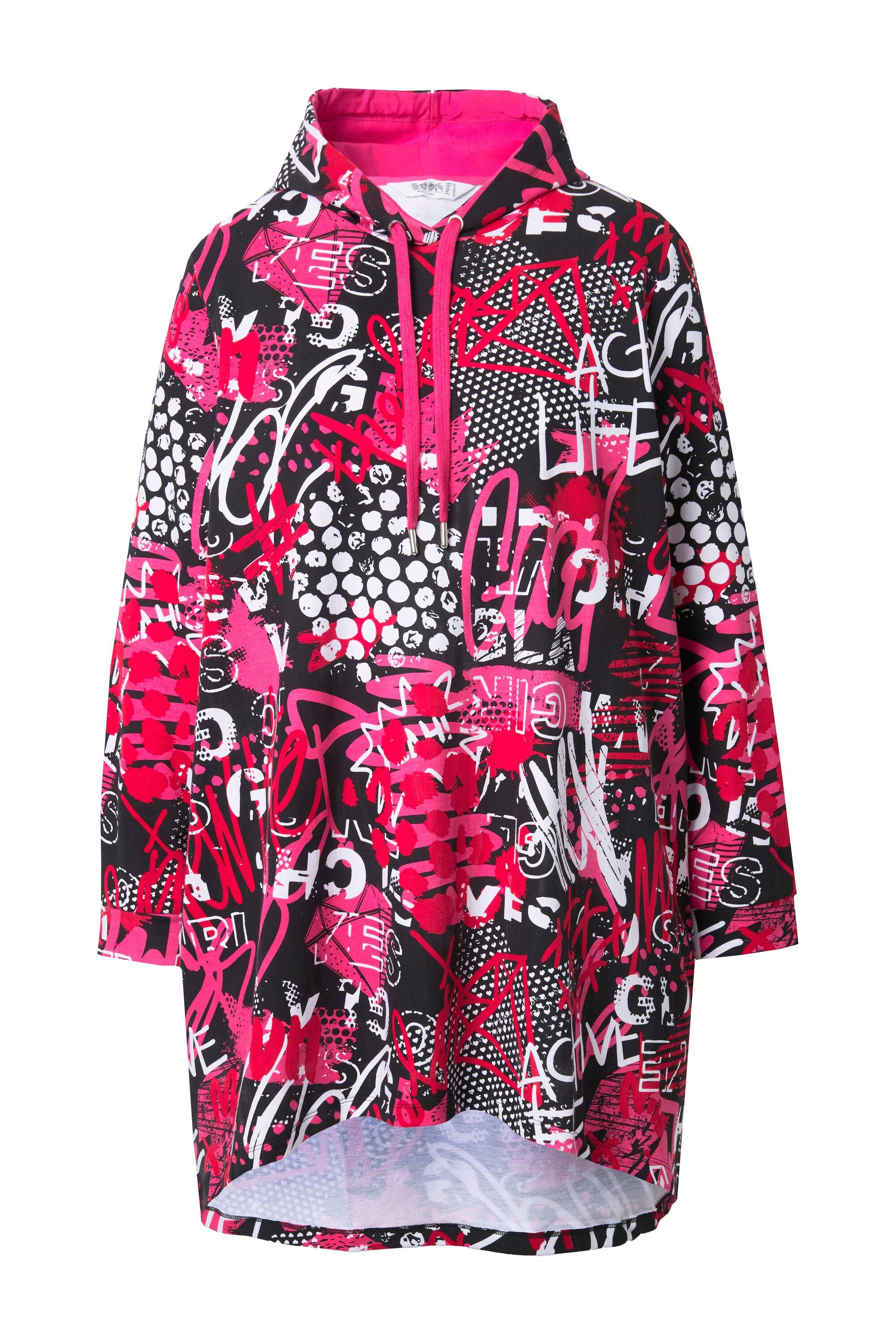Angel of Style Sweatshirt Long-Hoodie A-Linie Sweater Patchprint Kapuze