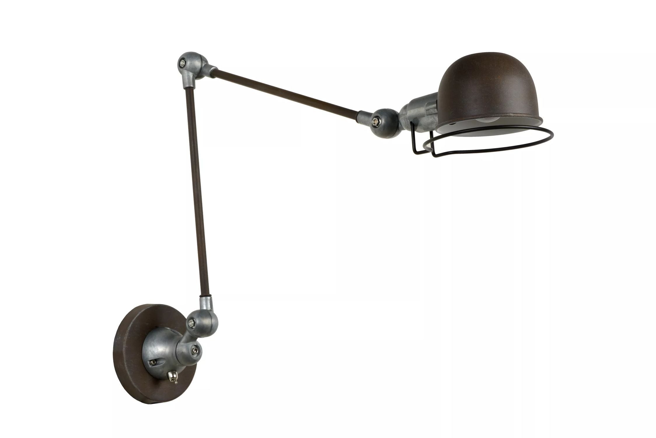 Licht-Erlebnisse Wandstrahler TAVEN, ohne Leuchtmittel, Metall E14 verstellbar Rostbraun Grau Industrie Design
