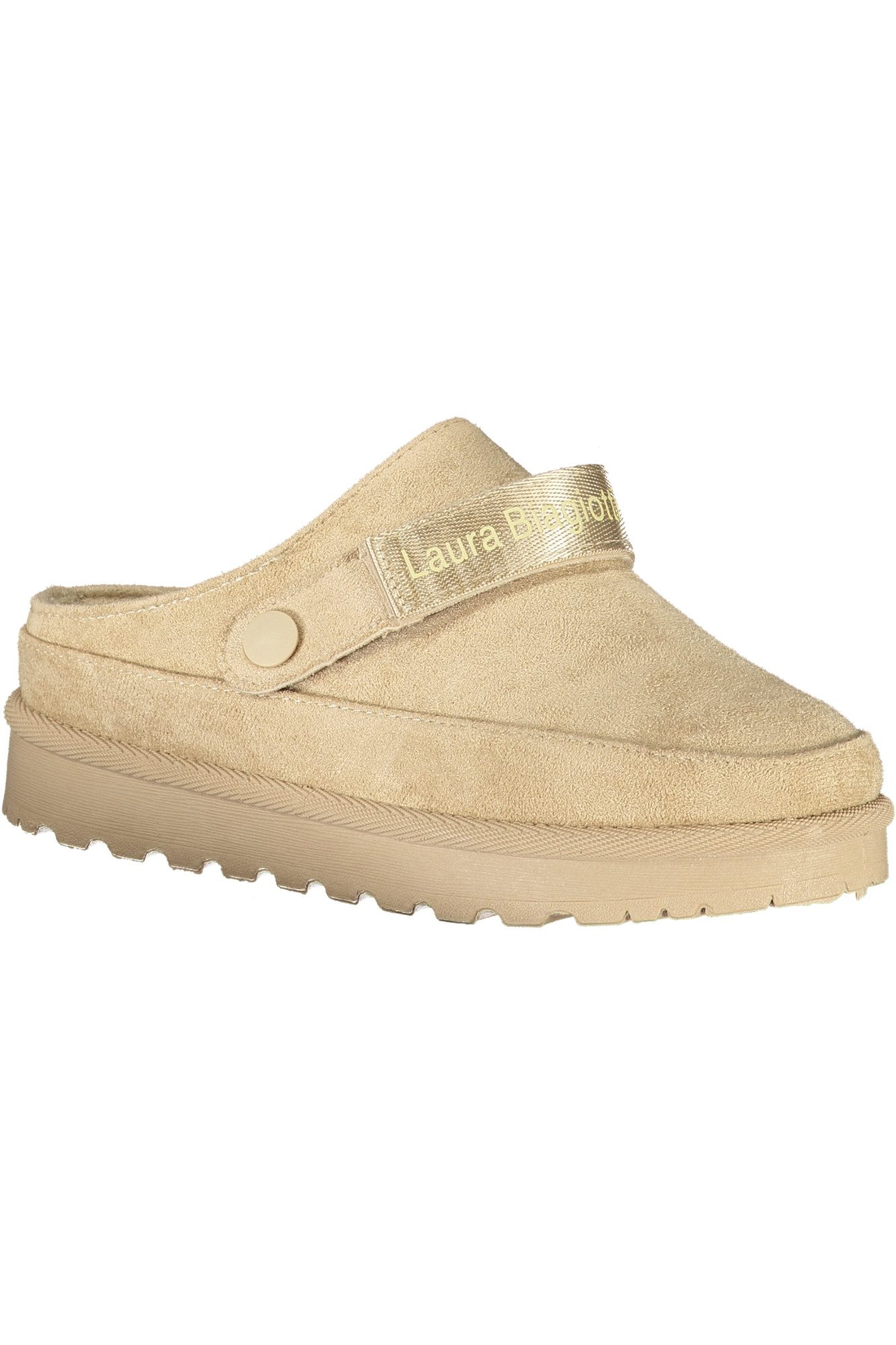 Laura Biagiotti Schlappen Elegante Damen Winter Clogs in Beige mit Fell und
