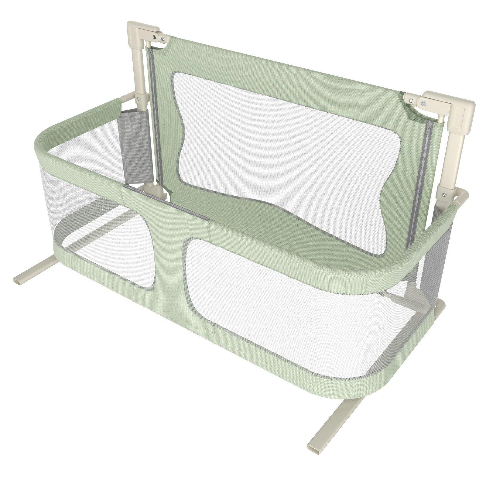JEOBEST Bettschutzgitter Beistellbett Baby1.2M,Rausfallschutz Bett Klappbar,Elternbett Babybett, Höhenverstellbar Baby Rausfallschutz Elternbett Portable Bed Rails