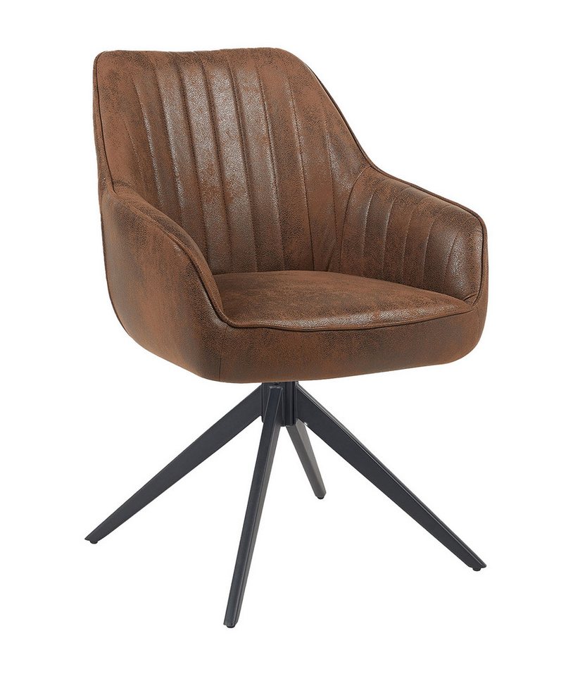 B&D home Polsterstuhl ARVIT (1 St), mit Armlehnen, Taschenfederkern-Sitz, Metallgestell 360° drehbar