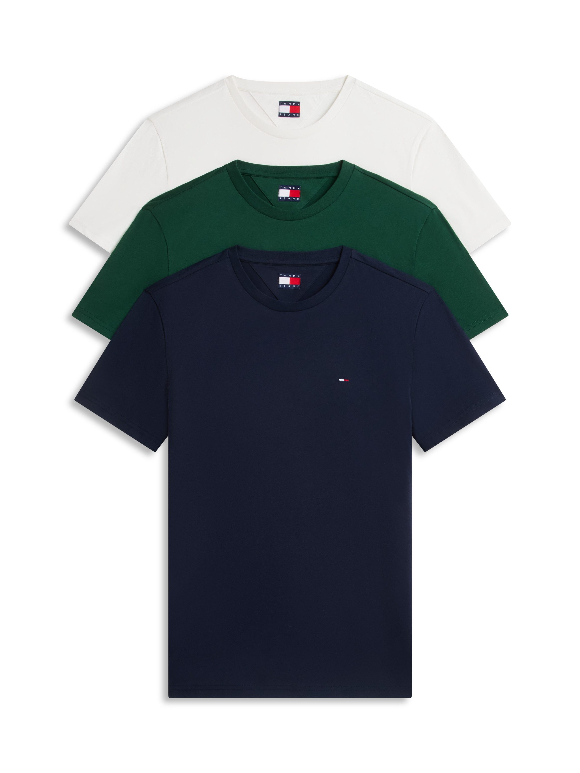 Tommy Jeans T-Shirt TJM EXTRA SLIM 3 PACK (Packung, 3-tlg) Mit Rundhalsausschnitt