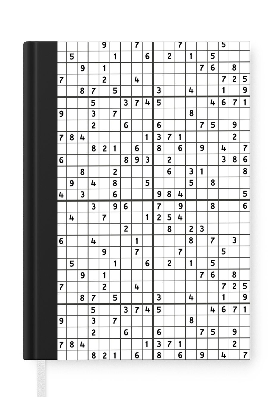 MuchoWow Notizbuch Sudoku - Puzzle - Muster, Journal, Merkzettel, Tagebuch, Notizheft, A5, 98 Seiten, Haushaltsbuch