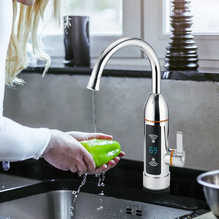 LETGOSPT Küchenarmatur Elektrisch Wasserhahn Einstellbare Temperaturanzeige