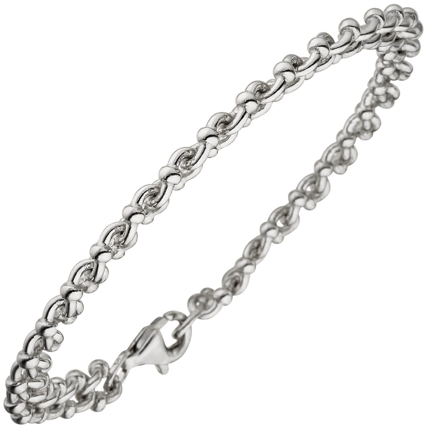Schmuck Krone Silberarmband 7,3mm Armband 925 Armschmuck, Silber Krebskette aus 21cm rhodiniert
