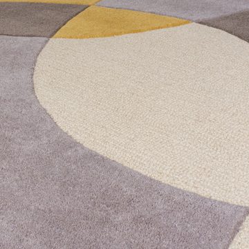 Wollteppich Wohnzimmer-Teppich AIRE - 100% Wolle, Lebendige Farbakzente, KADIMA DESIGN, Rechteckig, Höhe: 8 mm