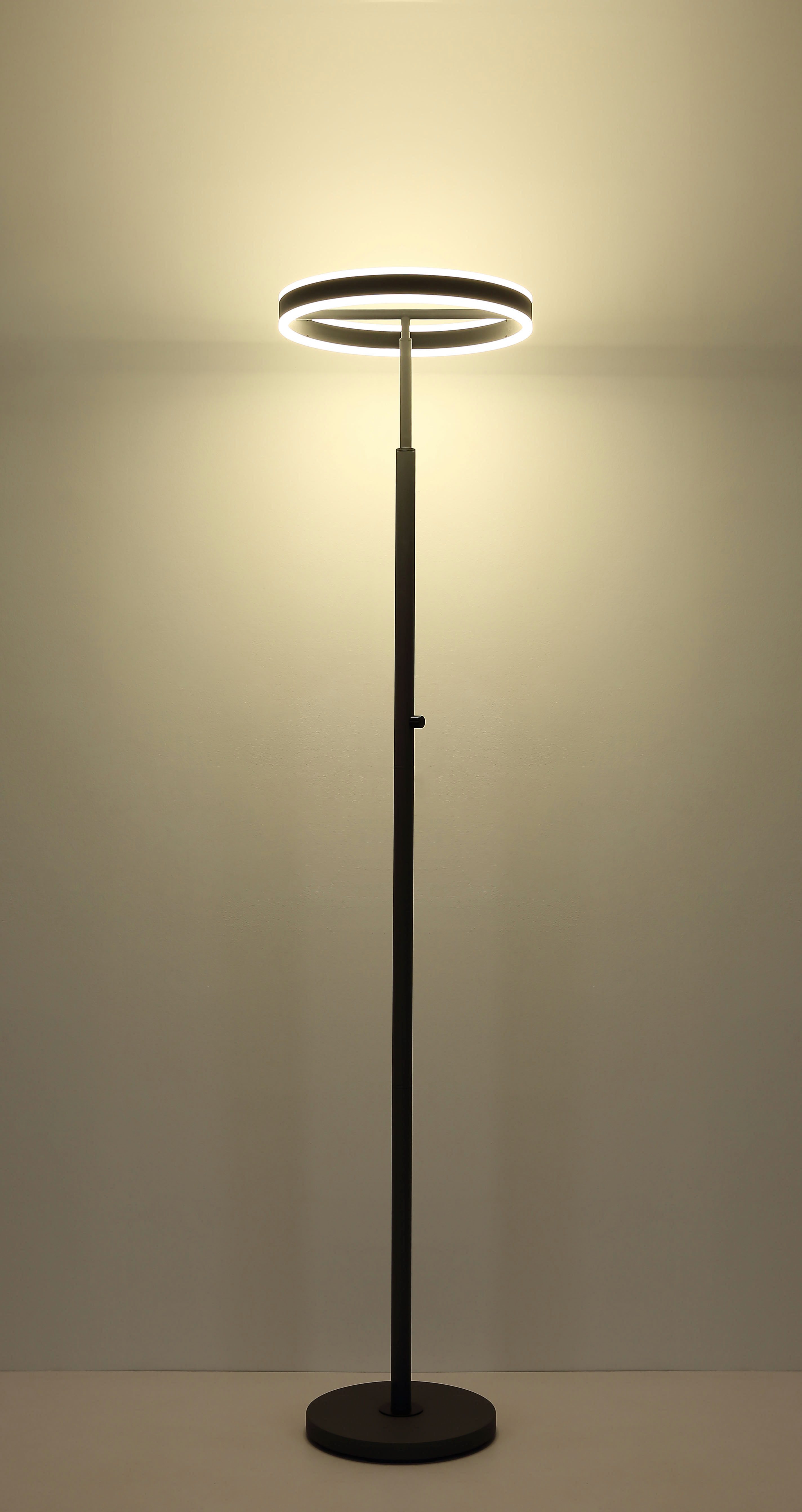 GLOBO LIGHTING Deckenfluter EMANUEL, LED fest integriert, LED Deckenfluter anthrazit, 4000K, Drehdimmer, starkes Licht