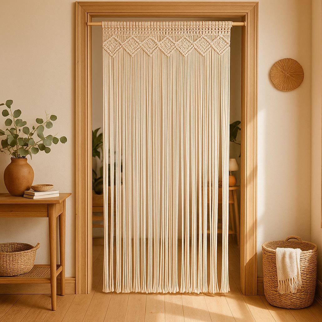 Kobolo Türvorhang Vorhang Insektenschutz TWINE beige 132 Stränge 95x210cm ( günstig online kaufen