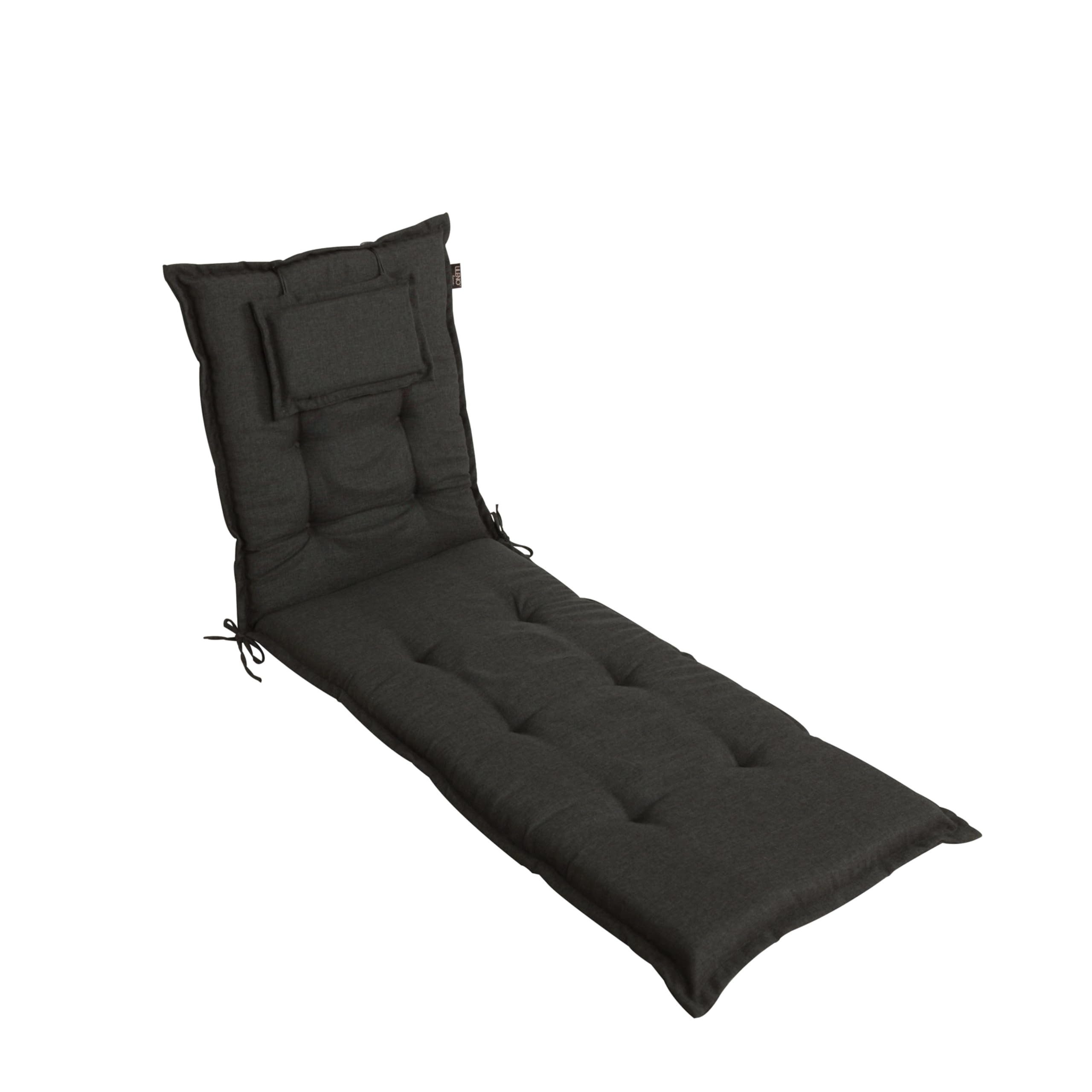 LILENO HOME Liegenauflage perfekt für Strandliegen, Sonnenliege Auflage, Gartenliege Auflage, (1er Set), Polsterauflage Anthrazit Y, Auflagen für Gartenliegen