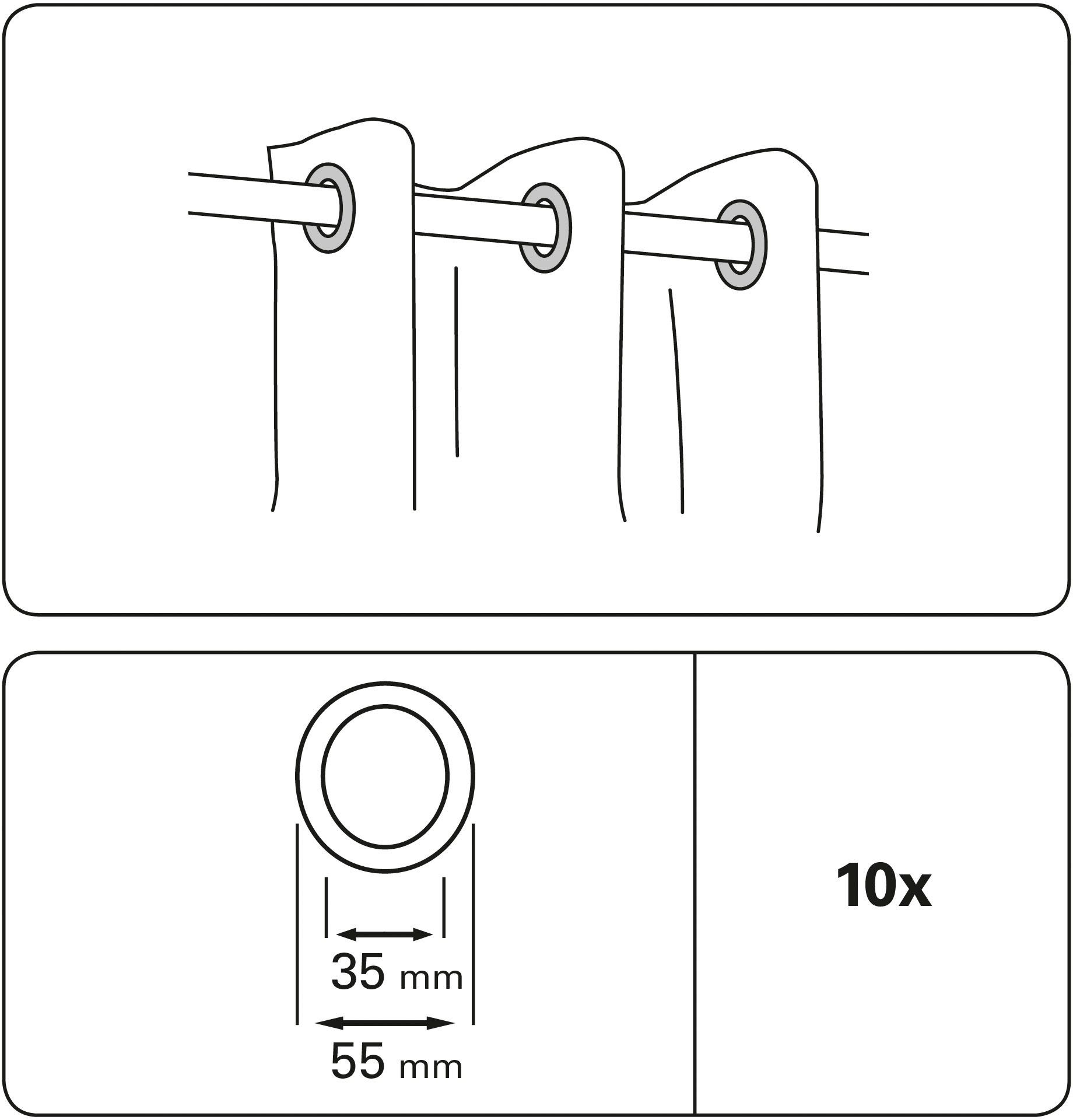 GARDINIA Stoffösen, (10-St), für Gardinen und Vorhänge
