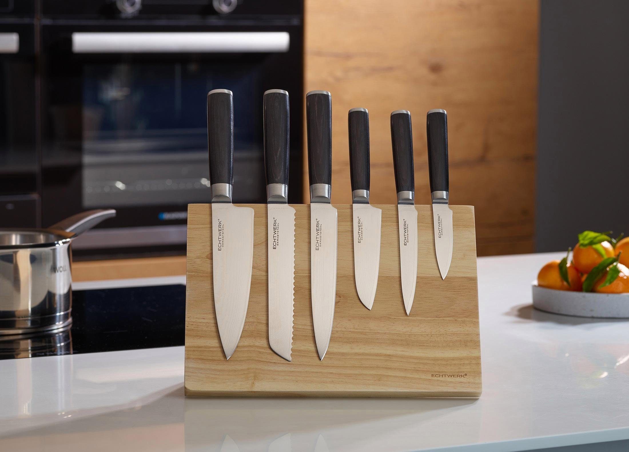 ECHTWERK Messerblock Damaszener (7tlg), mit 6 Damazenermesser, Inkl. Magnet-Messerblock aus Holz – Bild 4 von 4