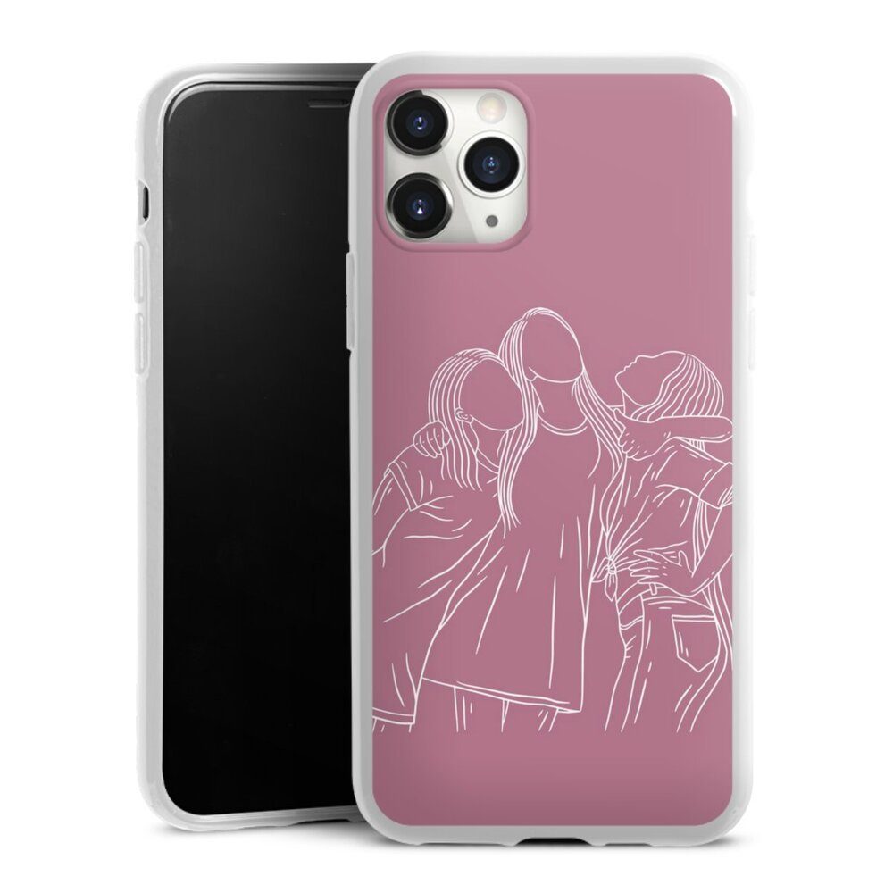 DeinDesign Handyhülle Freundinnen Line Art, Apple iPhone 11 Pro Max Silikon Hülle Bumper Case Handy Schutzhülle