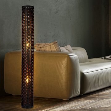 etc-shop LED Stehlampe, Leuchtmittel inklusive, Warmweiß, Design Steh Lampe Wohn Zimmer Decken Fluter Ring Stanzung
