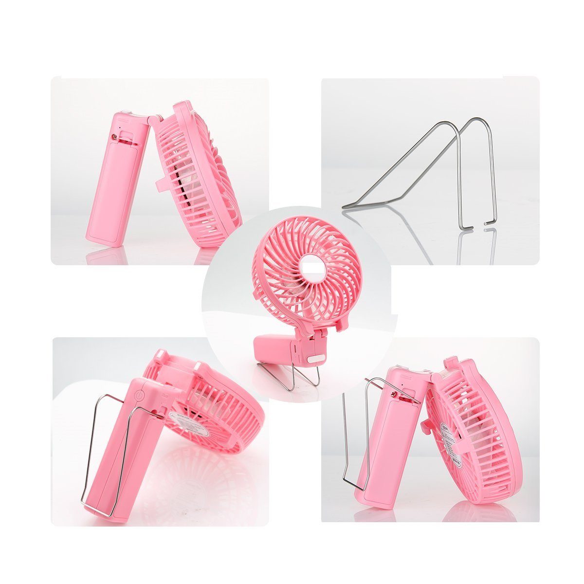 RheVeTec Stabil USB, Handventilator RheFLEX Pink wiederaufladbar"StormProp3" Handventilator