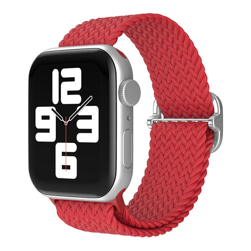 Geflochtenes Uhrenarmband Watch, rot Kompatibel mit Apple Nylon Armband Armband GelldG