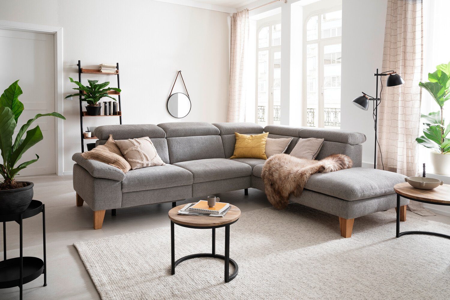 Light Detroit Grey mit 270x230 Neu Natur24 Ecksofa Sofa Sofa Relaxfunktion