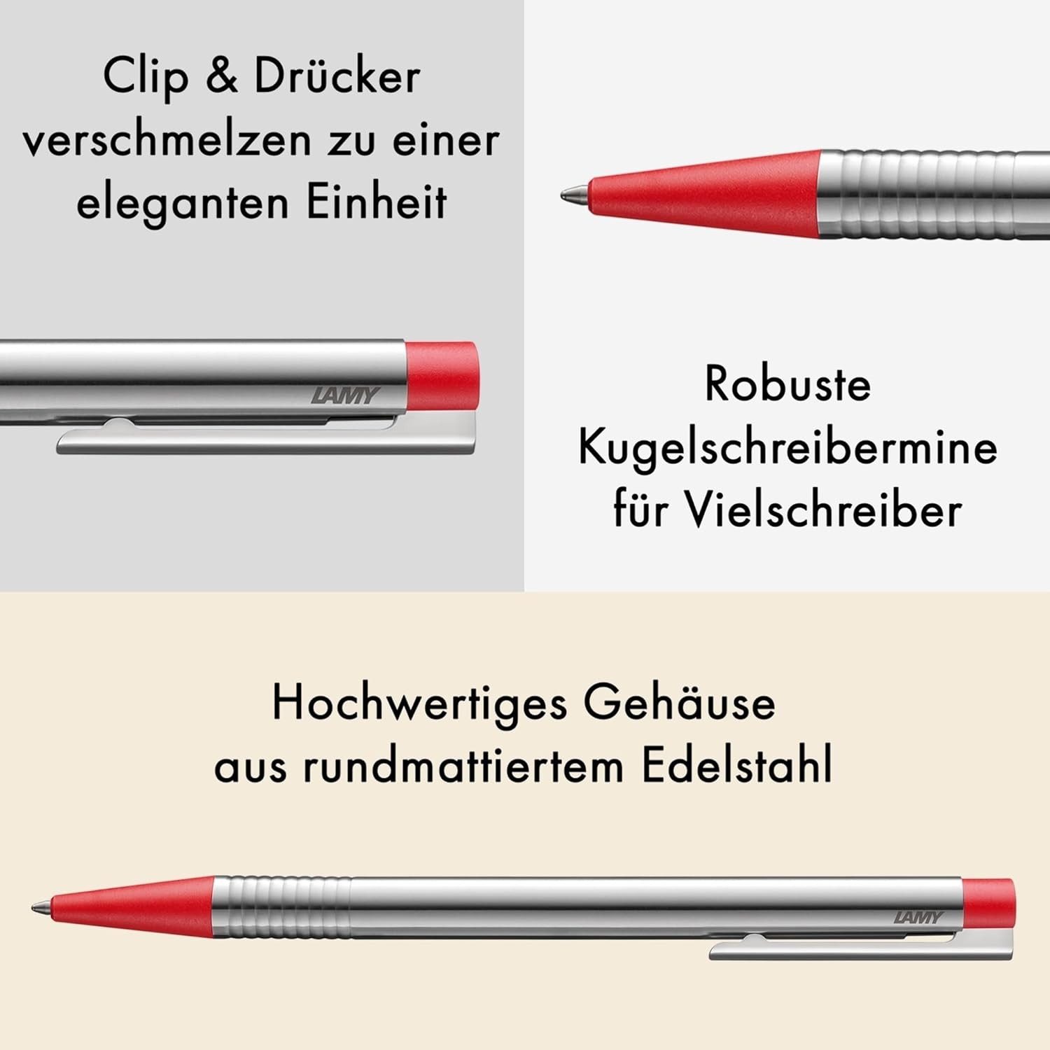 LAMY Kugelschreiber LAMY logo Kugelschreiber 205 matt rot Stärke M M16 Schreibfarbe rot