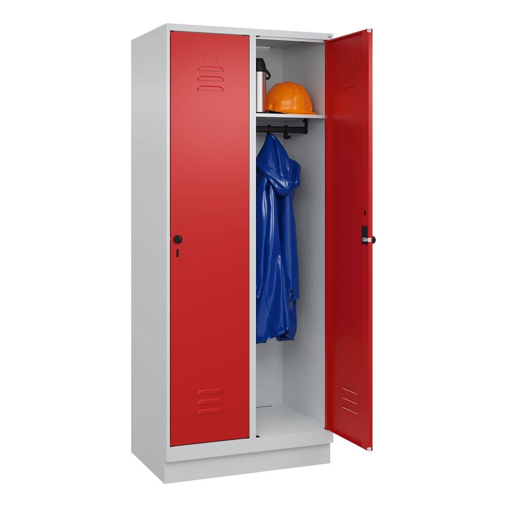 C+P Garderobenschrank Garderobenschrank Classic Plus, Abteilbreite 40 cm, mit Sockel Sockel verzinkt, erhöhter Korrosionsschutz