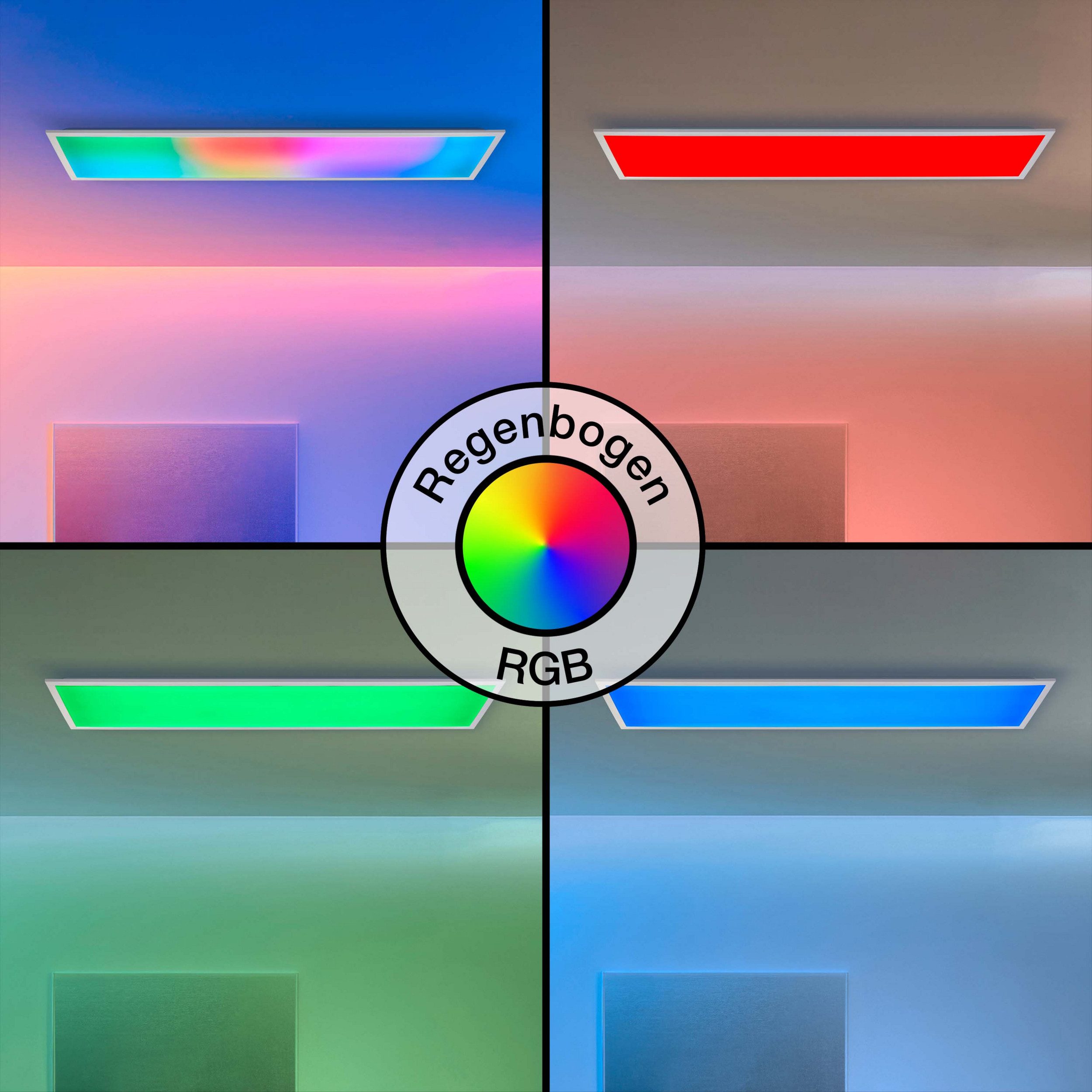 Lightbox LED Panel, CCT - über Fernbedienung, LED fest integriert, warmweiß - kaltweiß, LED Aufbaupaneel, 120 x 30 cm, 3700 lm, 3000-6500 K, IC RGB, dimmbar