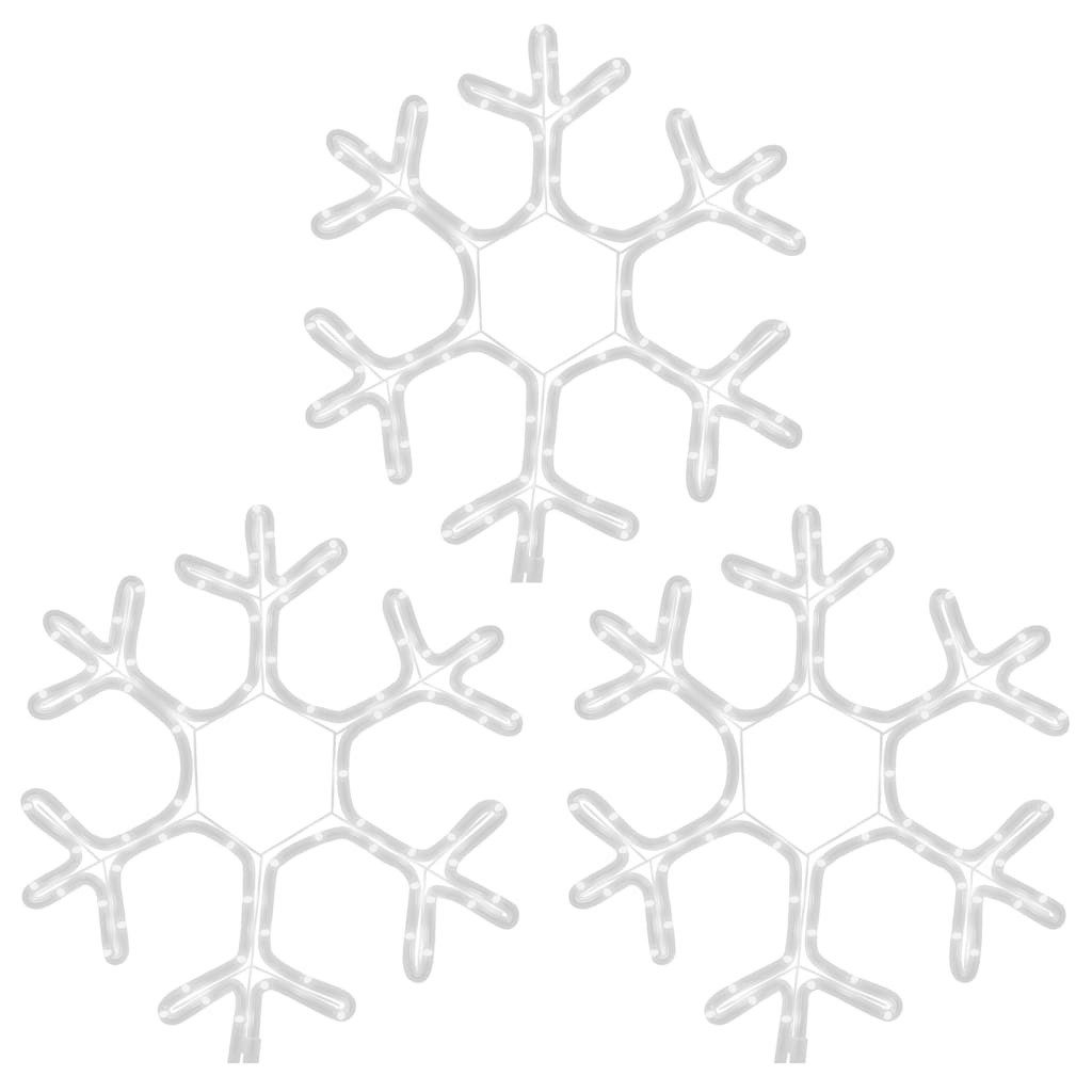 vidaXL Weihnachtsszene, LED-Schneeflocken 3 Stk. Warmweiß 38x37 cm