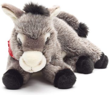 Uni-Toys Kuscheltier Esel mit Halstuch, liegend - 28 cm (Länge) - Plüsch-Pferd, Plüschtier, zu 100 % recyceltes Füllmaterial