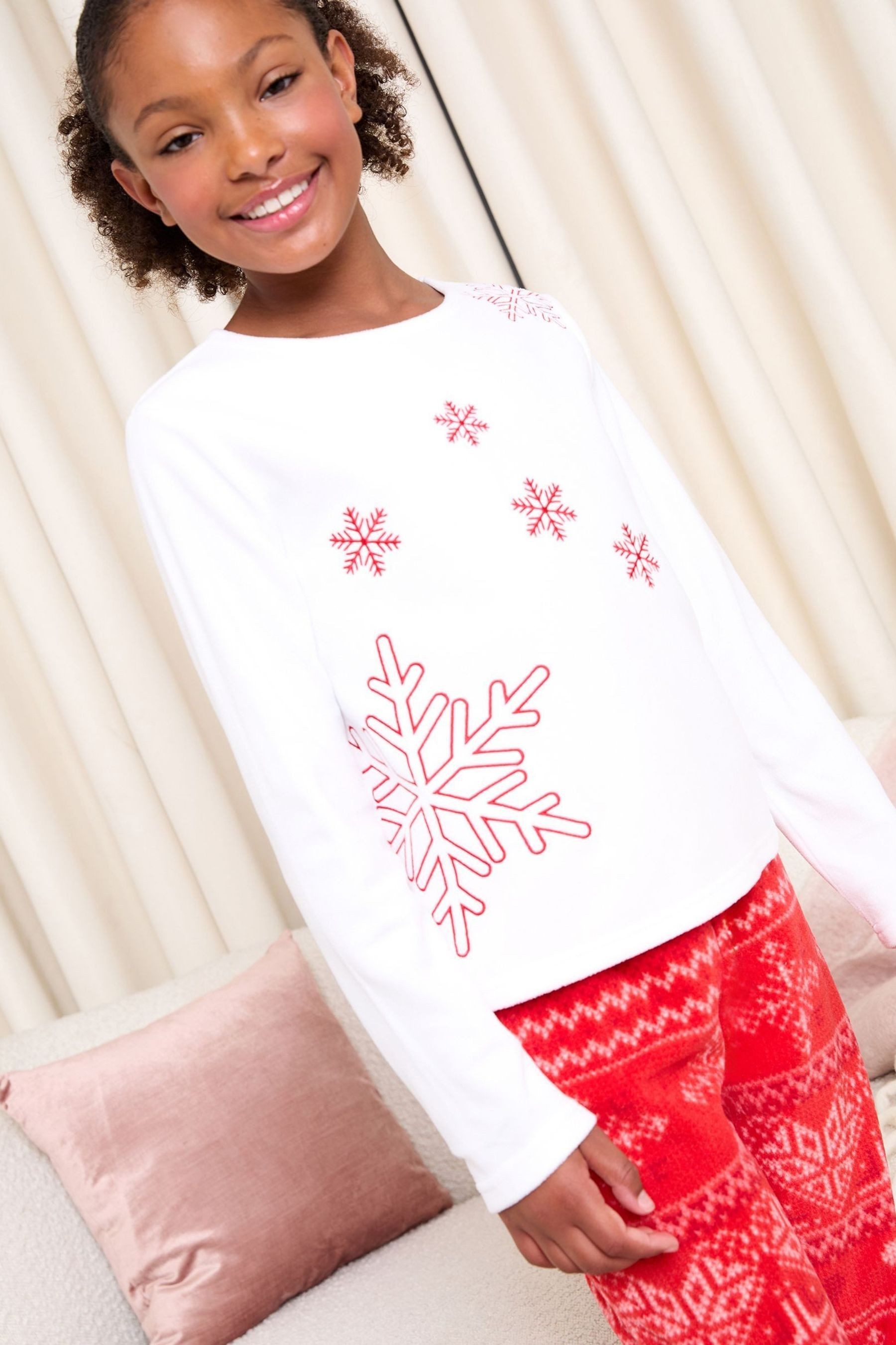 LIPSY Pyjama Lipsy Weihnachtspyjama mit Fairisle-Muster (2 tlg)