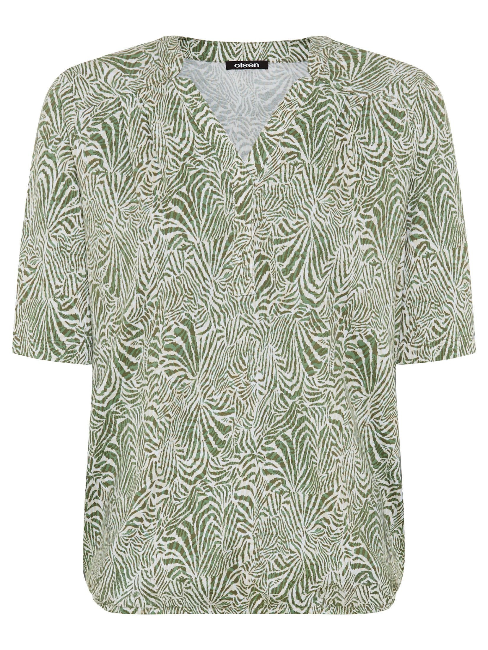 Olsen V-Shirt mit Gummizug am Saum günstig online kaufen